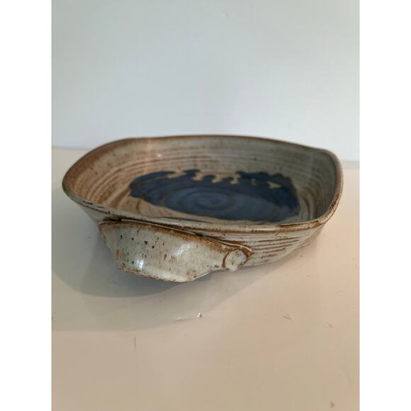 Rare Richard Sanderson Toad Hill Pottery NH Vegetable Serving Dish Blue JL - Picture 3 of 10